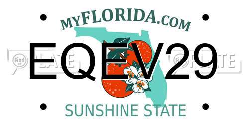 EQEV29 Florida License Plate
