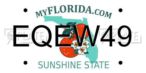 EQEW49 Florida License Plate