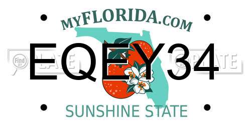 EQEY34 Florida License Plate