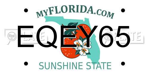 EQEY65 Florida License Plate