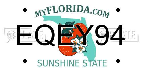 EQEY94 Florida License Plate