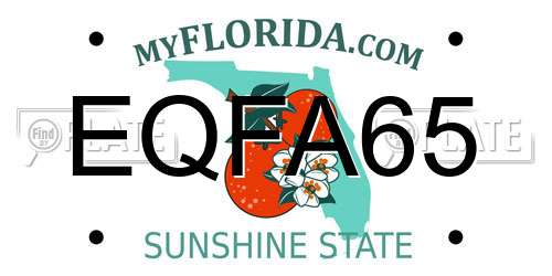 EQFA65 Florida License Plate