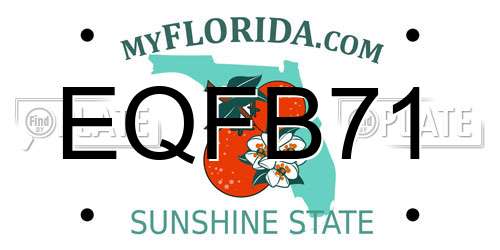 EQFB71 Florida License Plate