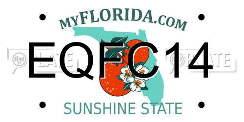 EQFC14 Florida License Plate