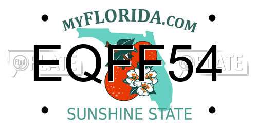 EQFF54 Florida License Plate