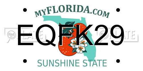 EQFK29 Florida License Plate