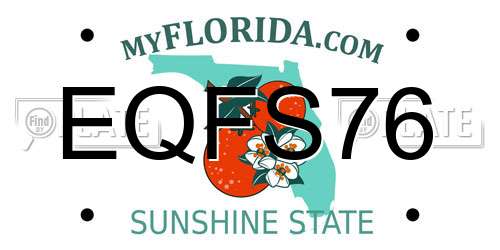 EQFS76 Florida License Plate