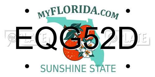 EQG52D Florida License Plate