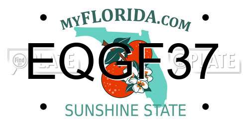 EQGF37 Florida License Plate