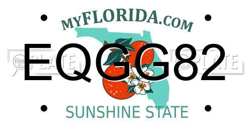 EQGG82 Florida License Plate