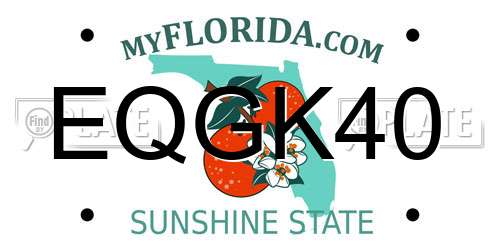 EQGK40 Florida License Plate