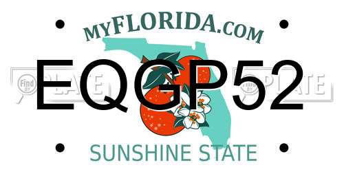 EQGP52 Florida License Plate