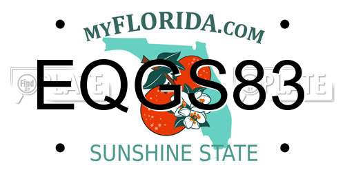 EQGS83 Florida License Plate