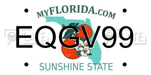 EQGV99 Florida License Plate