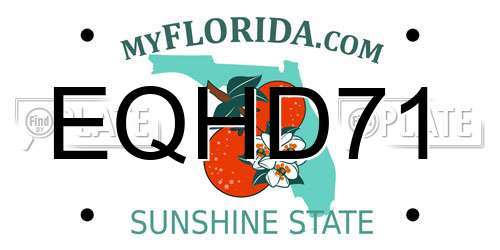 EQHD71 Florida License Plate