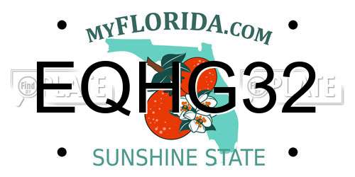 EQHG32 Florida License Plate