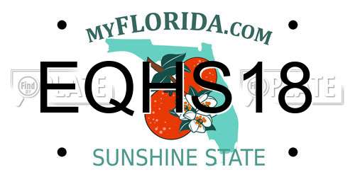 EQHS18 Florida License Plate