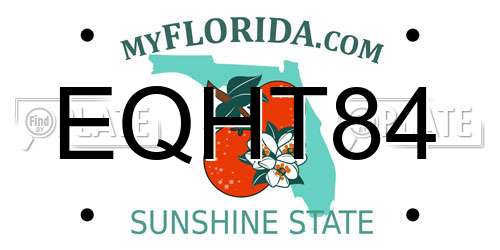 EQHT84 Florida License Plate