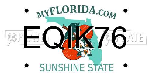 EQIK76 Florida License Plate