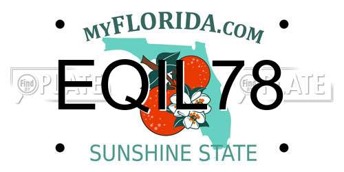 EQIL78 Florida License Plate