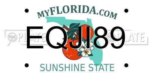 EQJI89 Florida License Plate
