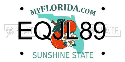 EQJL89 Florida License Plate