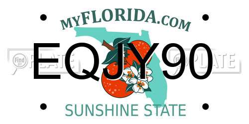 EQJY90 Florida License Plate