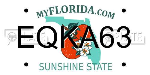 EQKA63 Florida License Plate