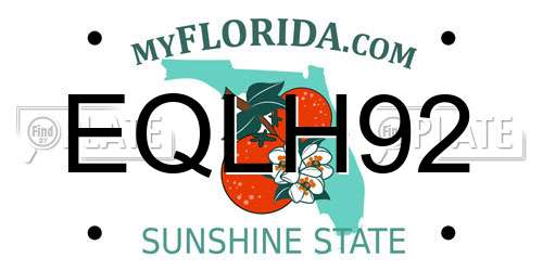 EQLH92 Florida License Plate