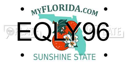 EQLY96 Florida License Plate