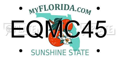 EQMC45 Florida License Plate