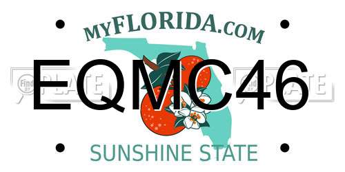 EQMC46 Florida License Plate