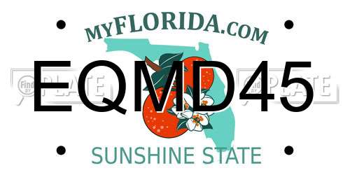 EQMD45 Florida License Plate