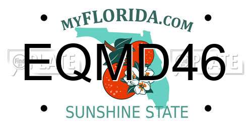 EQMD46 Florida License Plate