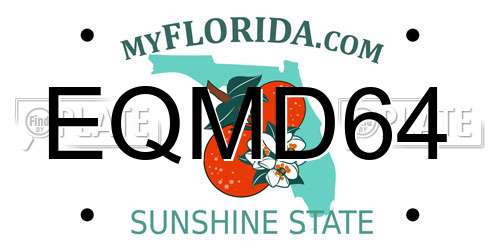 EQMD64 Florida License Plate