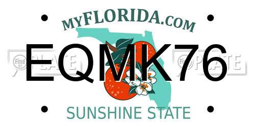 EQMK76 Florida License Plate