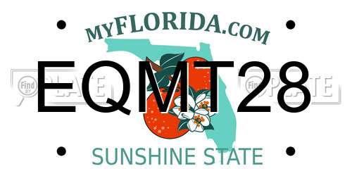 EQMT28 Florida License Plate
