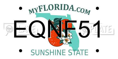 EQNF51 Florida License Plate