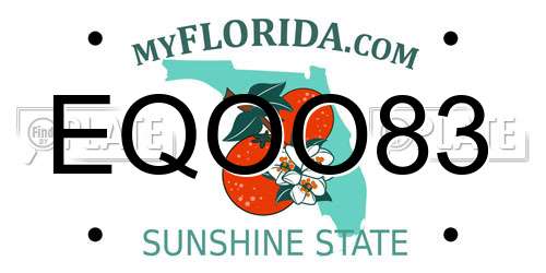 EQOO83 Florida License Plate