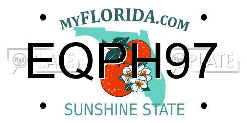 EQPH97 Florida License Plate