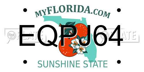 EQPJ64 Florida License Plate