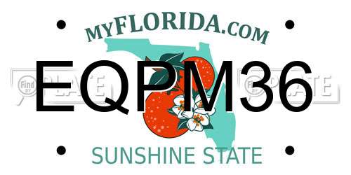 EQPM36 Florida License Plate