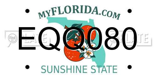 EQQ080 Florida License Plate