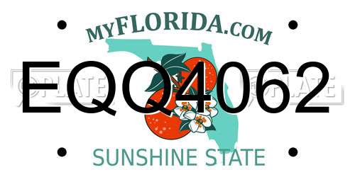 EQQ4062 Florida License Plate