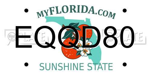 EQQD80 Florida License Plate