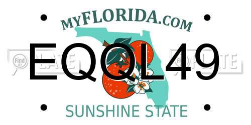 EQQL49 Florida License Plate