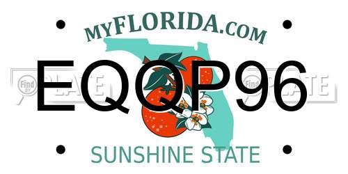 EQQP96 Florida License Plate