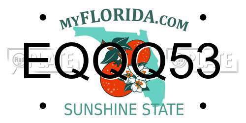 EQQQ53 Florida License Plate