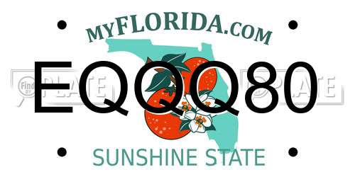 EQQQ80 Florida License Plate