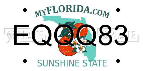 EQQQ83 Florida License Plate